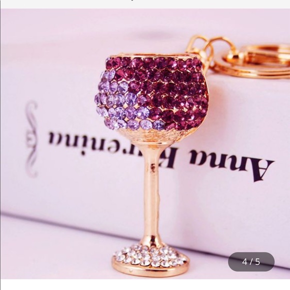 Super Cute Wineglass Handbag Backpack Purse Keychain - Picture 5 of 7
